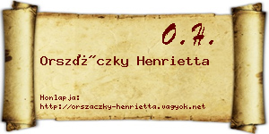 Orszáczky Henrietta névjegykártya