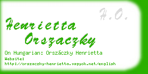 henrietta orszaczky business card