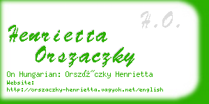 henrietta orszaczky business card